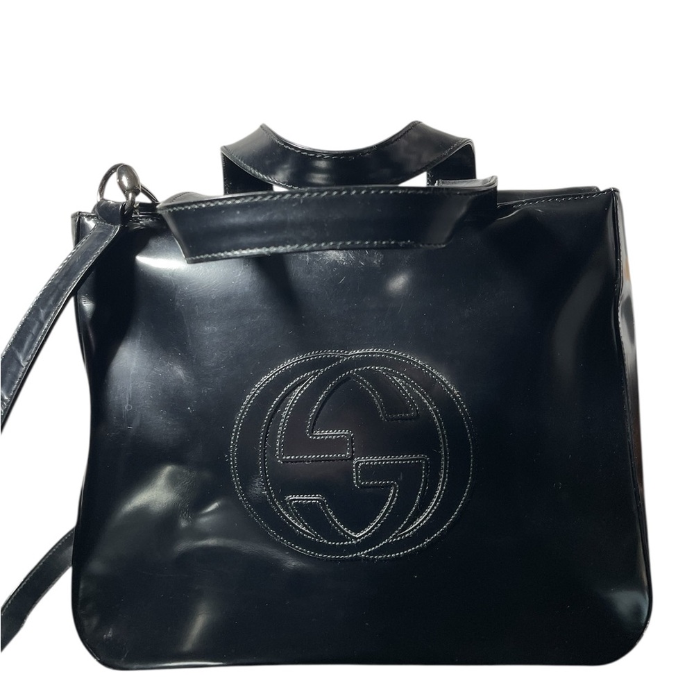 Authentic Rare Gucci Elegant black leather bag